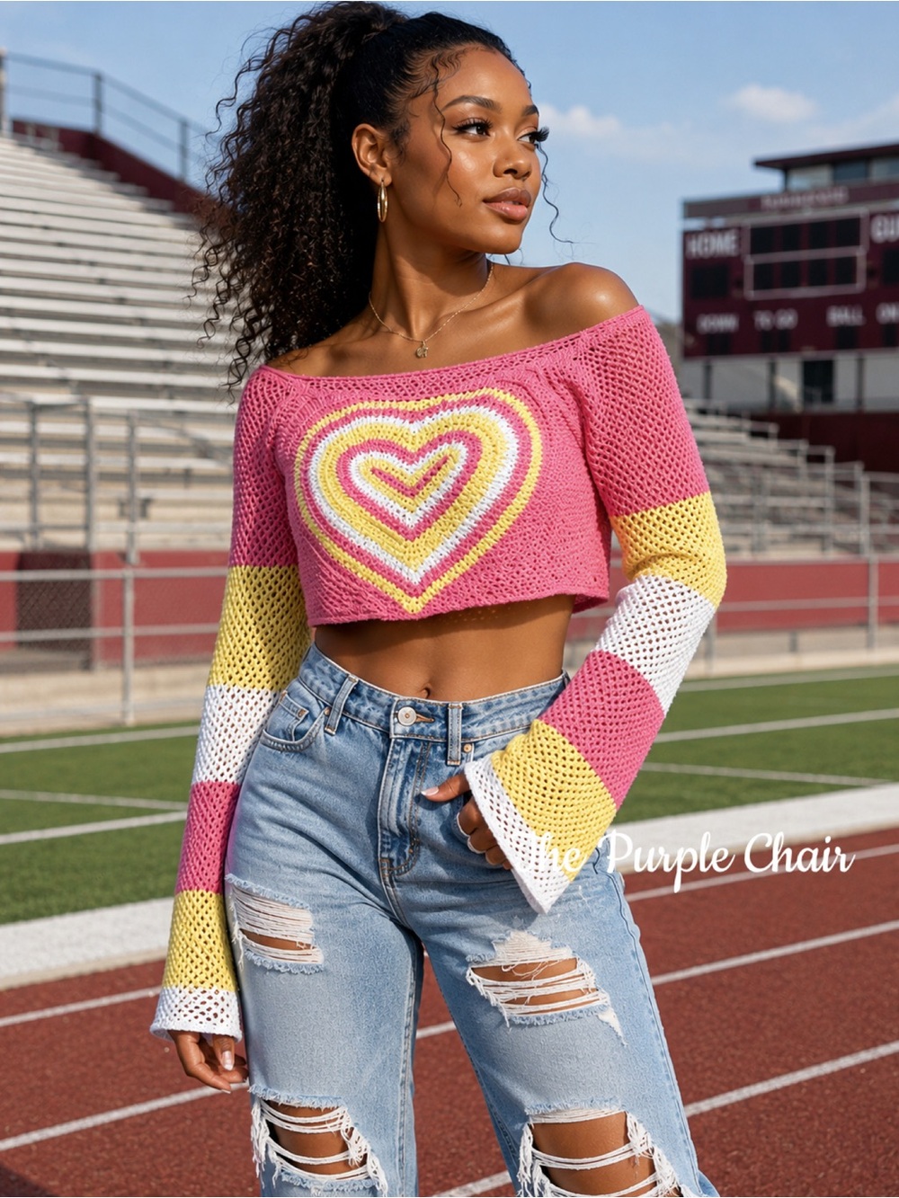 FASHION NOVA NWT Long Sleeve Off The Shoulder Crochet Knit Cropped Sweater XS